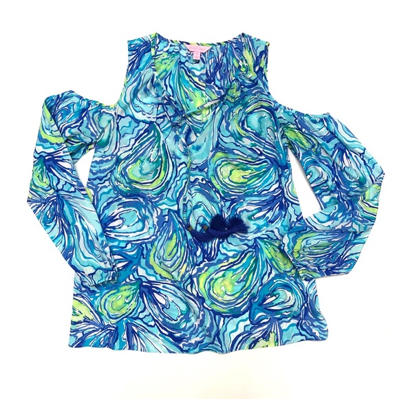 Lilly Pulitzer Cold Shoulder Blouse - Picture 1 of 5